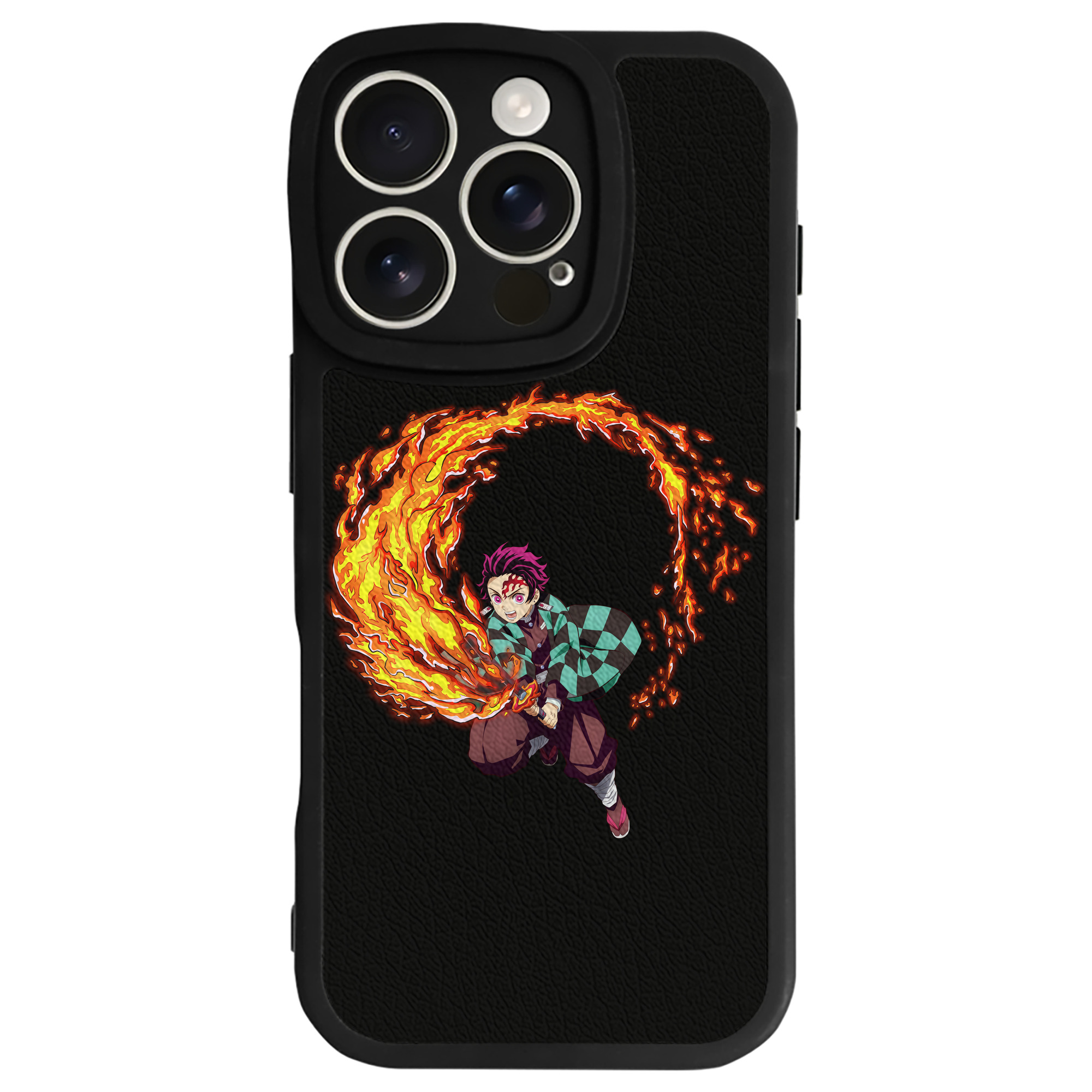 （画像用） 鬼滅の刃 竈門 炭治郎／かまど たんじろう Kamado Tanjirou 【iPhone 16シリーズ対応】シリコンスマホケース（レザー調） 材質：シリコン